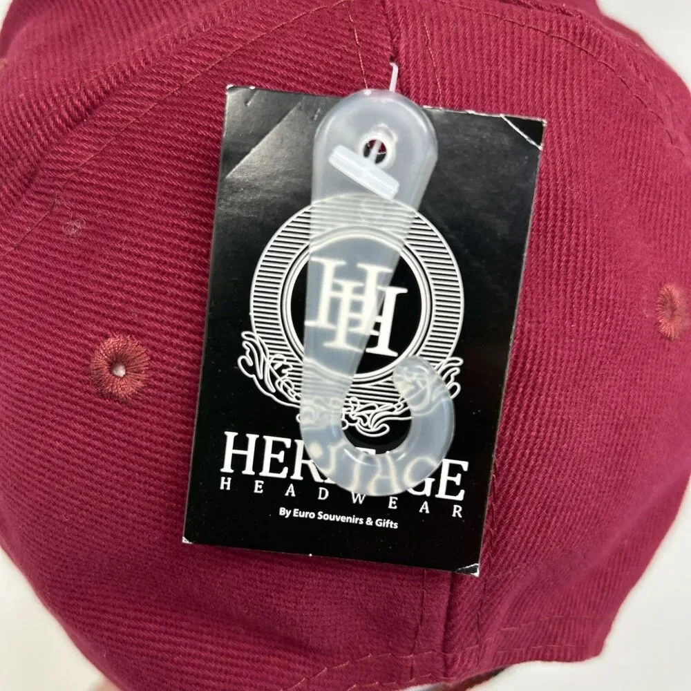 Heritage Scotland Golf Hat  One Size Burgandy Tartan Trim Mag Marker Tees New - Picture 9 of 11